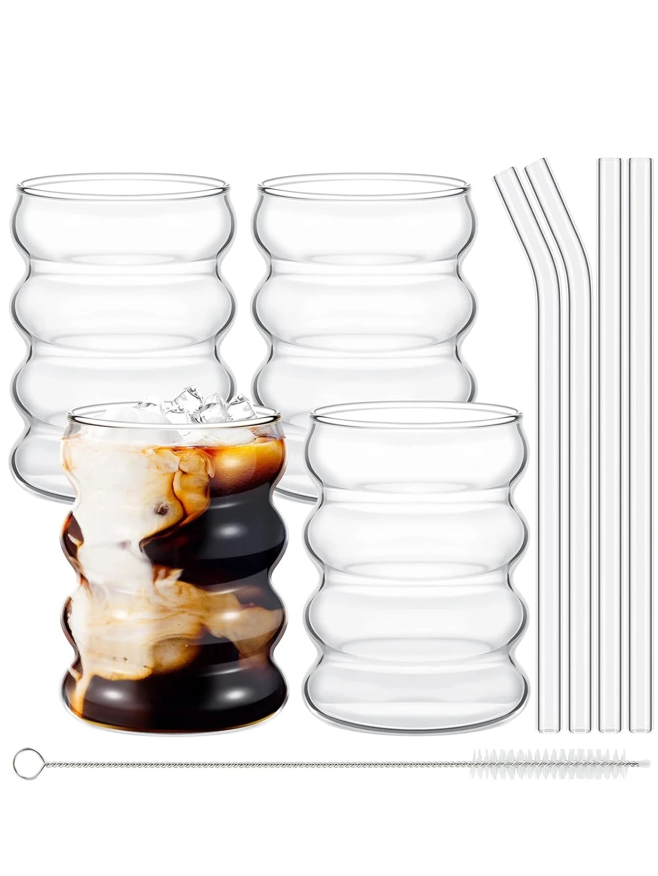tasse à café verres à boire Vintage verrerie nervurée